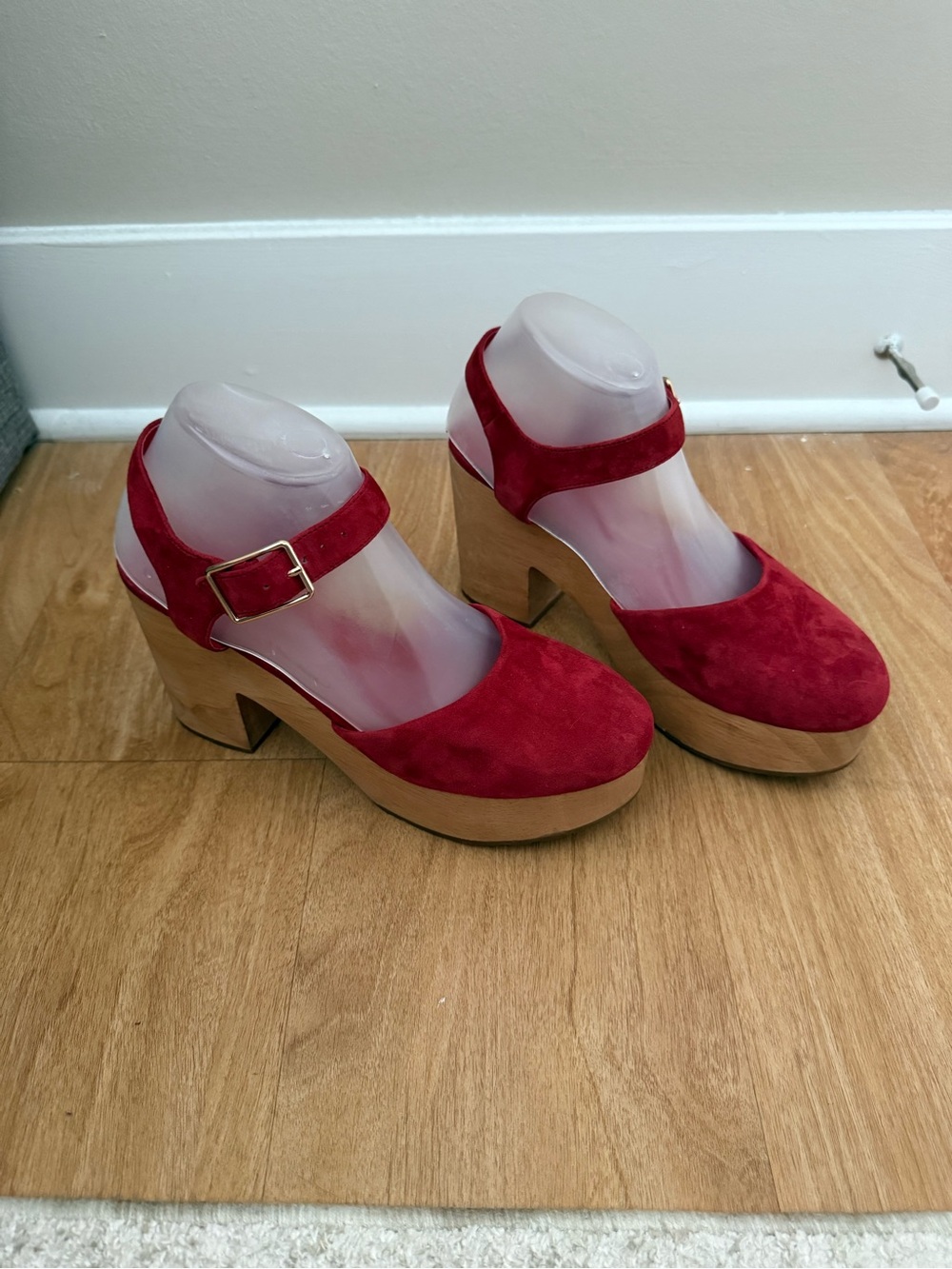 Charlotte Stone - Suede Sal Clog Heels - Red - Picture 3 of 8